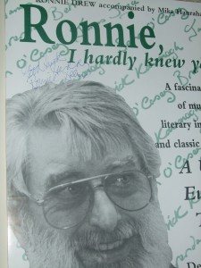 Dubliner Ronnie Drew Autograph signed poster