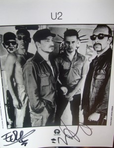 U2 autograph POP promo photo signed by Edge and Bono