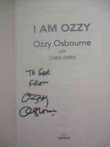Ozzy Osbourne autograph signed book