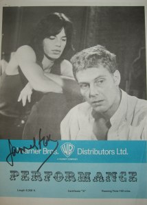 Performance Press Sheet signed by James Fox. One of my favourite films ever