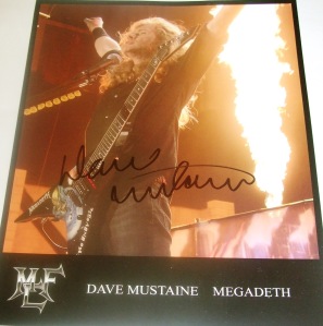 Megadeth genius Dave Mustaine autograph signed promo shot.