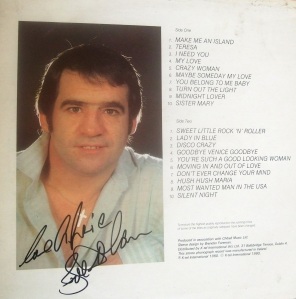 Joe Dolan autograph. I love his voice and he was so cool when we met him.