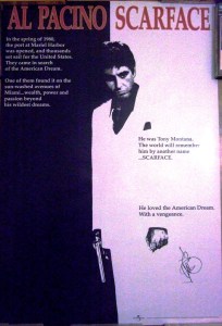 Al Pacino signed Scarface poster